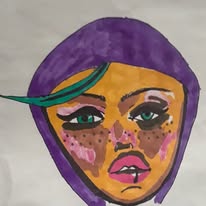 Green haired girl